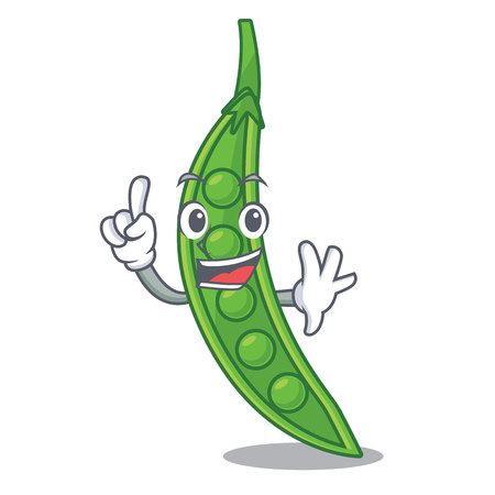 Finger snow peas isolated the on character vector illustrationのイラスト素材