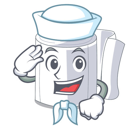 Sailor cartoon toilet paper in the bathroom vector illustrationのイラスト素材