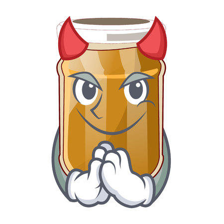 Devil almond butter cartoon in a bowl vector illustrationのイラスト素材