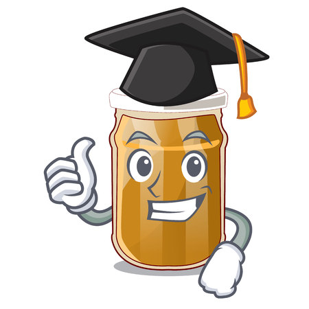 Graduation almond butter on a cartoon table vector illustrationのイラスト素材