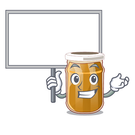 Bring board almond butter in a character jar vector illustrationのイラスト素材