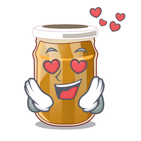 In love almond butter cartoon in a bowl vector illustrationのイラスト素材