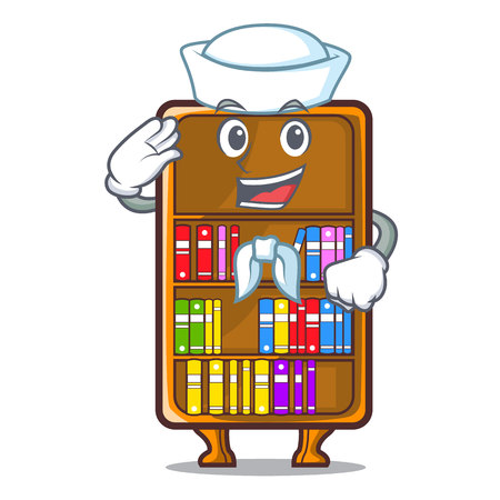 Sailor mascot bookcase beside the study desk vector illustrationのイラスト素材