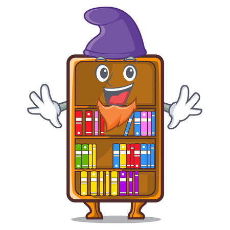 Elf mascot bookcase beside the study desk vector illustrationのイラスト素材