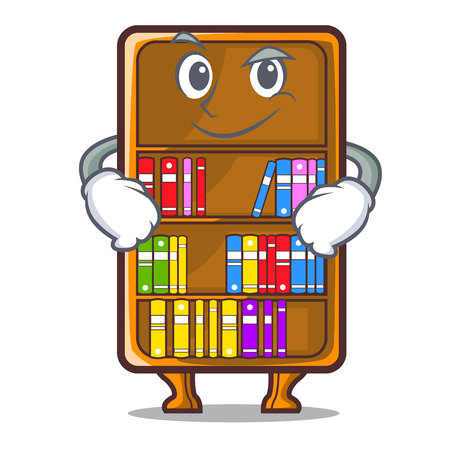 Smirking cartoon bookcase in the shape wood vector illustrationのイラスト素材