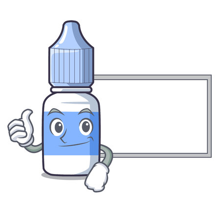 Thumbs up with board eye drops small bottle of character vector illustrationのイラスト素材