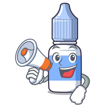With megaphone eye drops small bottle of character vector illustrationのイラスト素材