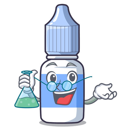 Professor eye drops above mascot wood tables vector illustrationのイラスト素材
