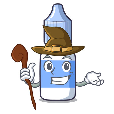 Witch cartoon eye drops on drug rack vector illustrationのイラスト素材
