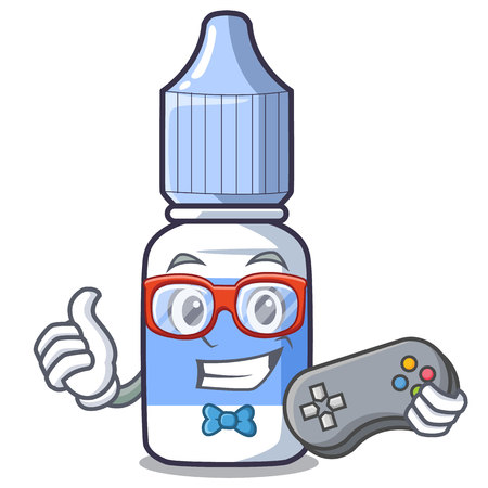 Gamer cartoon eye drops on drug rack vector illustrationのイラスト素材