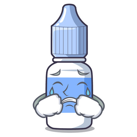 Crying cartoon eye drops on drug rack vector illustrationのイラスト素材