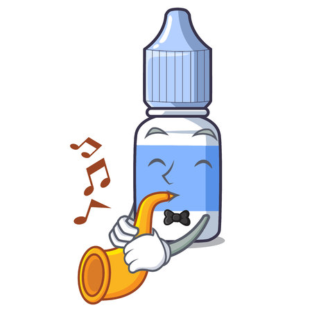 With trumpet cartoon eye drops on drug rack vector illustrationのイラスト素材