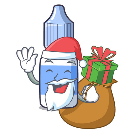 Santa with gift eye drops isolated with the characters vector illustrationのイラスト素材