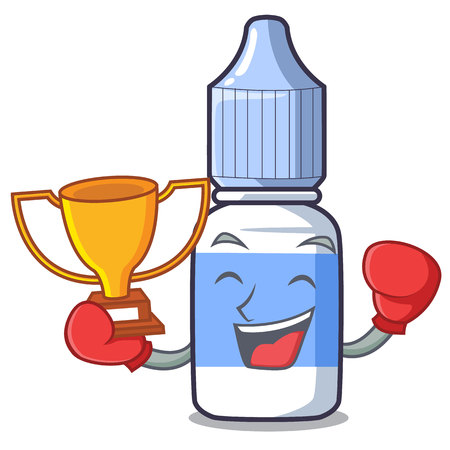 Boxing winner eye drops isolated with the characters vector illustrationのイラスト素材