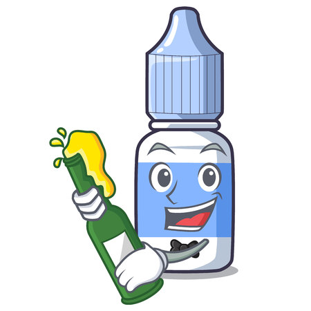 With beer eye drops isolated with the characters vector illustrationのイラスト素材