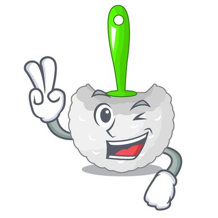 Two finger cartoon toilet brush in the bathroom vector illustrationのイラスト素材