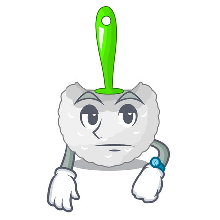 Waiting toilet brush beside the mascot bathtub vector illustrationのイラスト素材