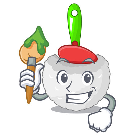 Artist toilet brush in the character shape vector illustrationのイラスト素材