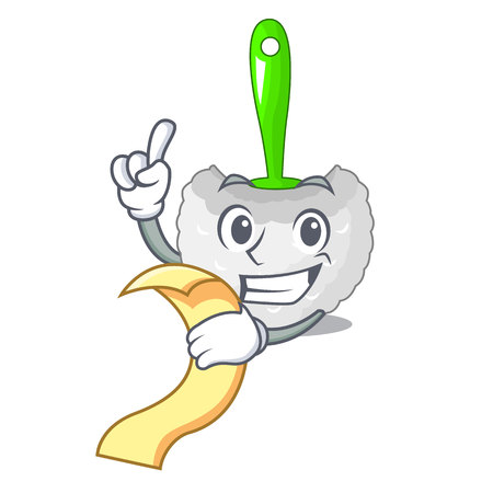 With menu toilet brush isolated in a cartoon vector illustrationのイラスト素材