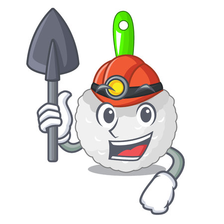 Miner toilet brush isolated in a cartoon vector illustrationのイラスト素材