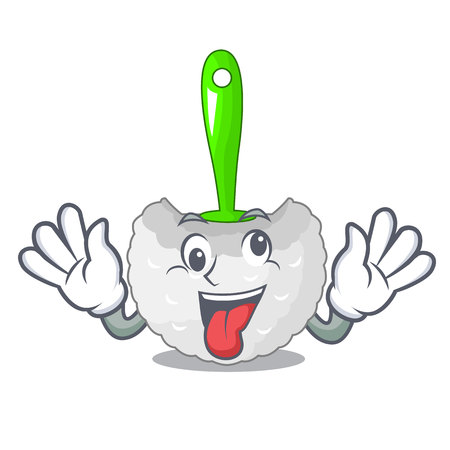 Crazy toilet brush beside the mascot bathtub vector illustrationのイラスト素材