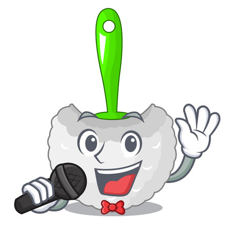 Singing toilet brush isolated in a cartoon vector illustrationのイラスト素材