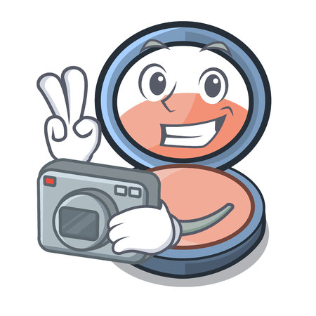 Photographer blosh on the mascot dressing table vector illustrationのイラスト素材