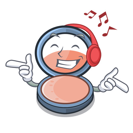 Listening music blosh on the mascot dressing table vector illustrationのイラスト素材