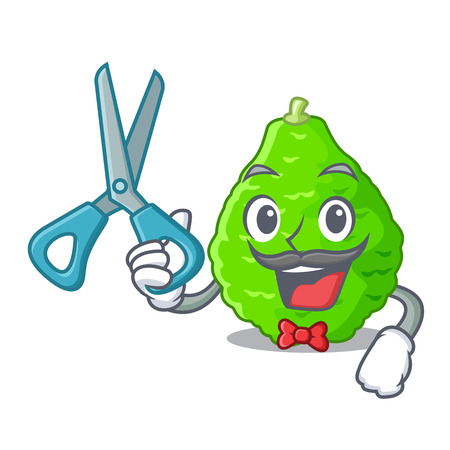 Barber kaffir lime basket of vegetable mascot vector illustrationのイラスト素材
