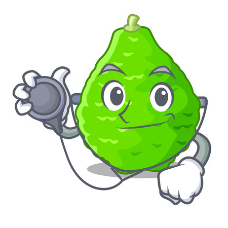 Doctor kaffir lime basket of vegetable mascot vector illustrationのイラスト素材