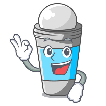 Okay roll on deodorant in cartoon bottle vector illustrationのイラスト素材