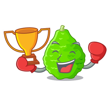 Boxing winner Lime kaffir is isolated with cartoons vector illustrationのイラスト素材