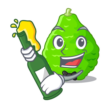 With beer Lime kaffir is isolated with cartoons vector illustrationのイラスト素材
