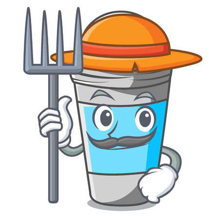 Farmer roll on deodorant above the mascot vector illustrationのイラスト素材