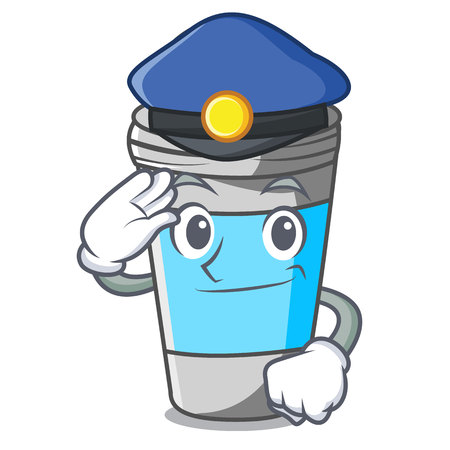 Police roll on deodorant above the mascot vector illustrationのイラスト素材