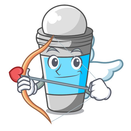Cupid roll on deodorant above the mascot vector illustrationのイラスト素材