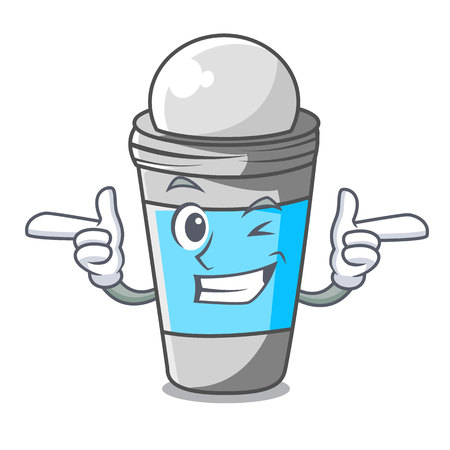 Wink roll on deodorant in cartoon bottle vector illustrationのイラスト素材