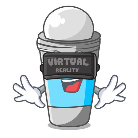 Virtual reality deodorant rolls on in character bags vector illustrationのイラスト素材