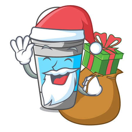 Santa with gift roll on deodorant isolated with cartoon vector illustrationのイラスト素材