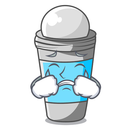 Crying deodorant rolls on in character bags vector illustrationのイラスト素材