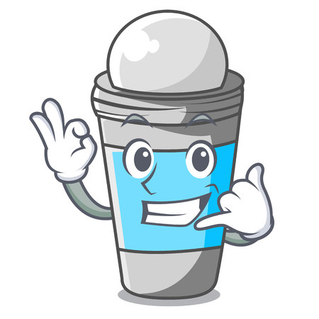 Call me roll on deodorant isolated with cartoon vector illustrationのイラスト素材