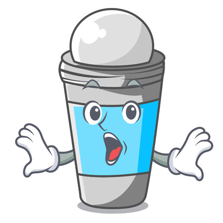 Surprised deodorant rolls on in character bags vector illustrationのイラスト素材