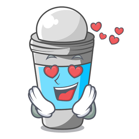 In love deodorant rolls on in character bags vector illustrationのイラスト素材