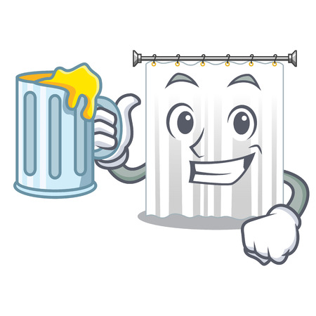 With juice cartoon shower curtains are very pretty vector illustrationのイラスト素材