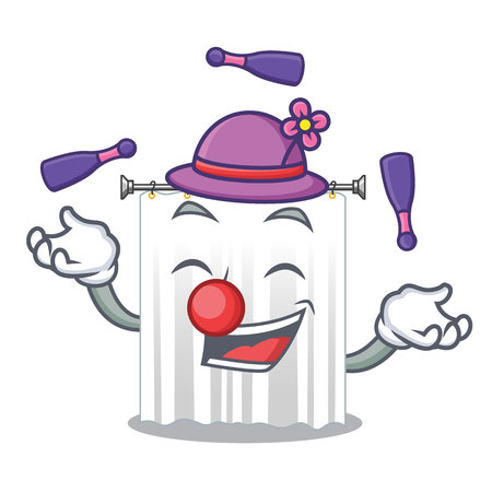 Juggling shower curtains isolated with the cartoonsのイラスト素材