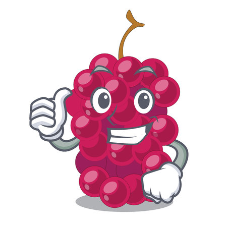 Thumbs up mulberry in the character fruit basket vector illustrationのイラスト素材