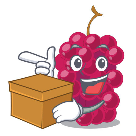 With box mulberry in the character fruit basket vector illustrationのイラスト素材