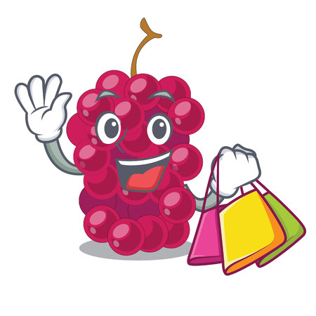 Shopping mulberry in the character fruit basket vector illustrationのイラスト素材