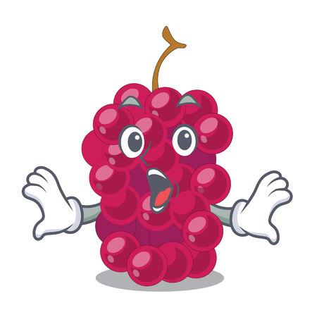 Surprised mulbery fruit slices above mascot bowl vector illustrationのイラスト素材