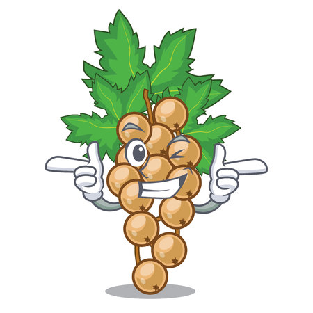 Wink carrunt white on wooden cartoon table vector illustrationのイラスト素材